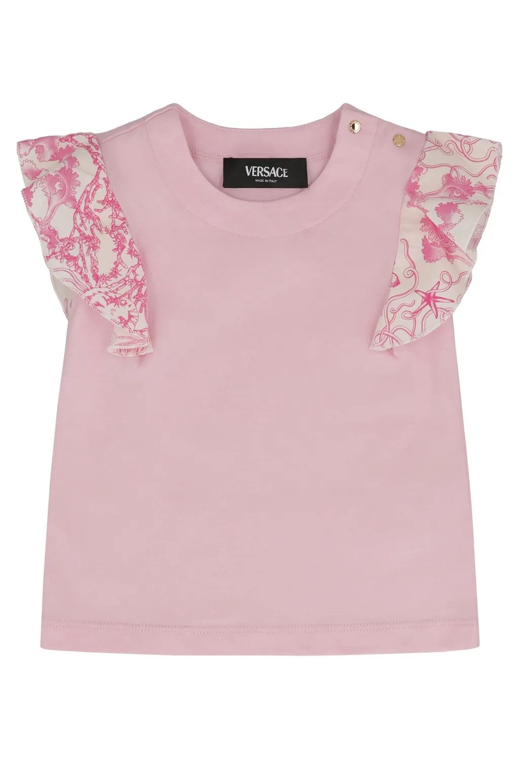 Young Versace Ruffled Sleeve T-Shirt