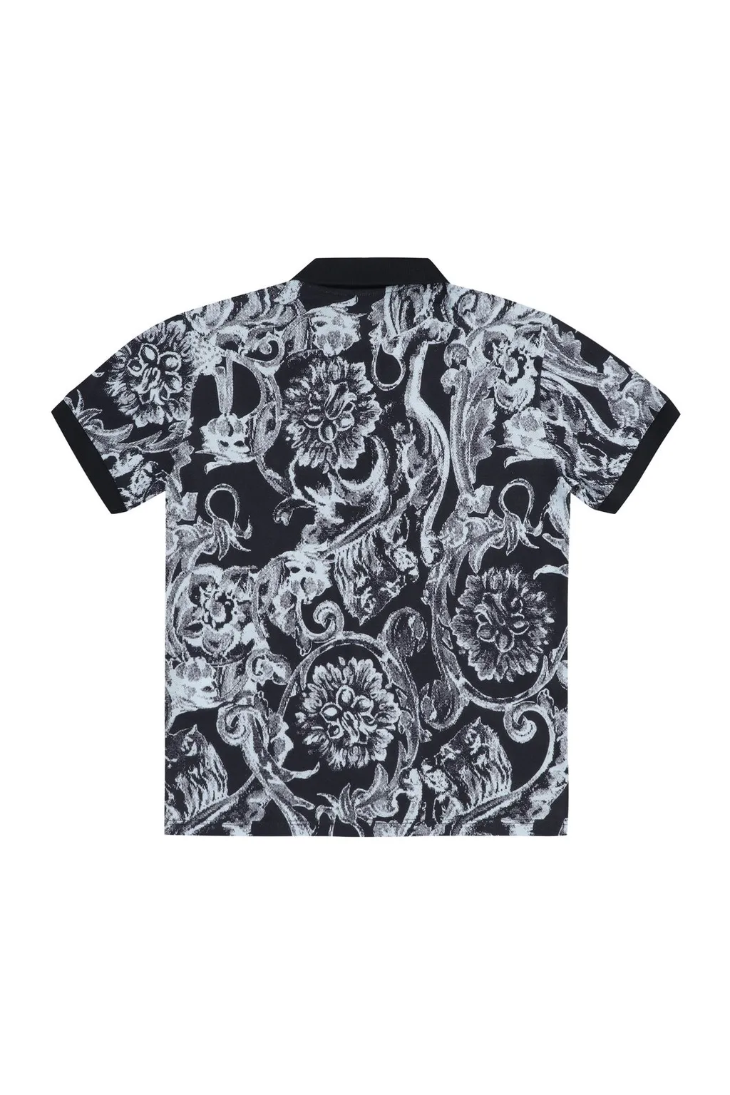 Young Versace Pique Patterned Polo Shirt
