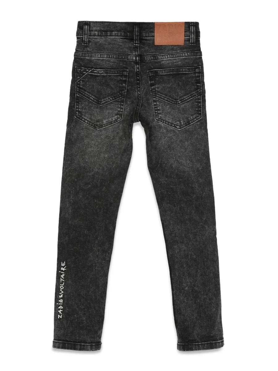 Zadig & Voltaire Kids Denim Back Lace Jeans