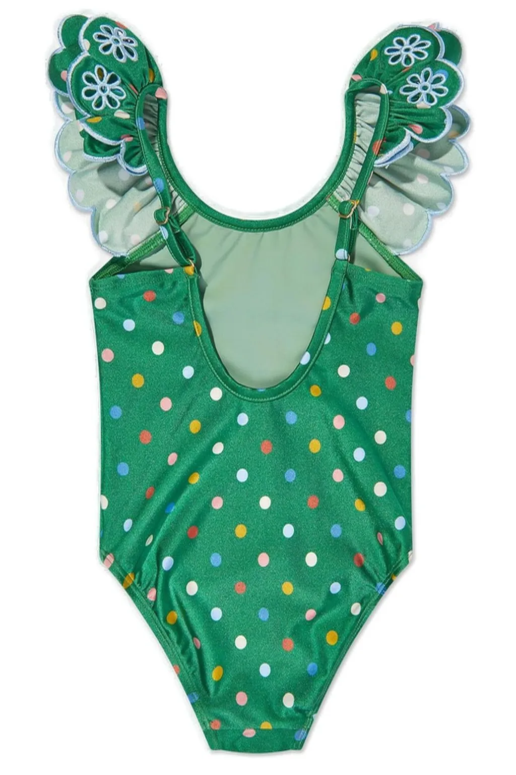 Zimmermann Kids Polka-Dot Scoop Neck Swimsuit