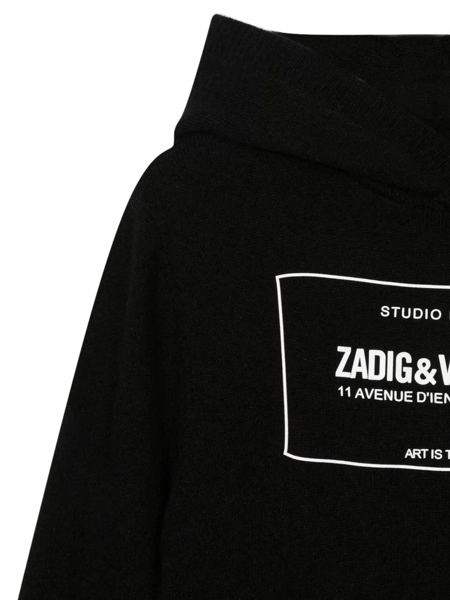 Zadig & Voltaire Kids Hooded Knit Pullover