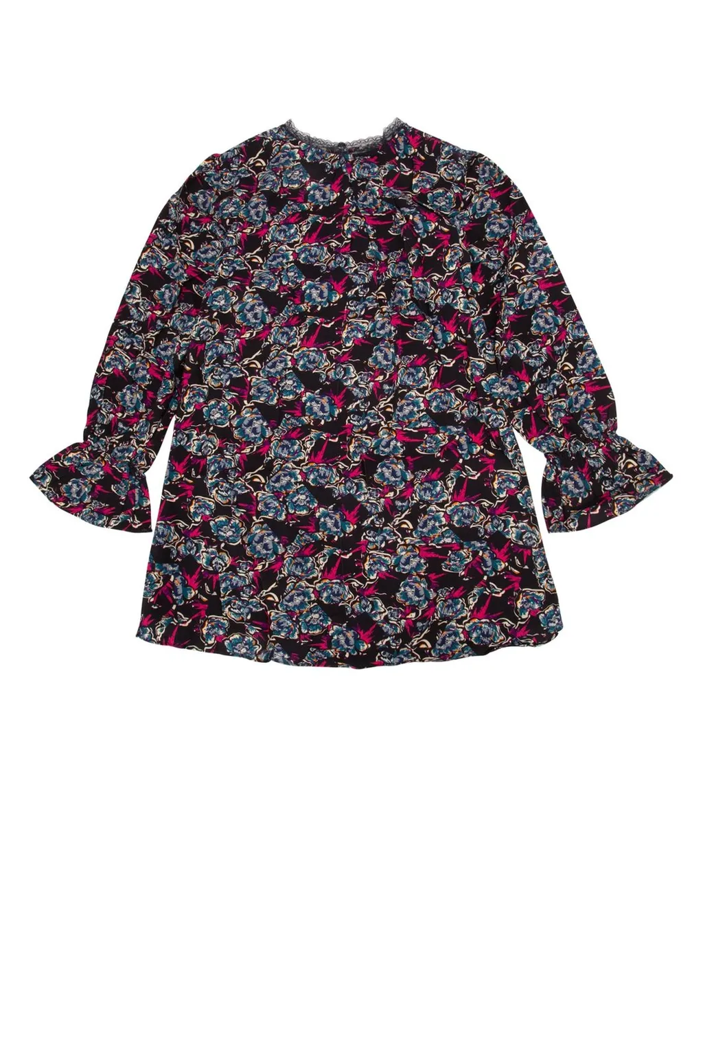 Zadig & Voltaire Kids Lace Trim Floral Printed Dress