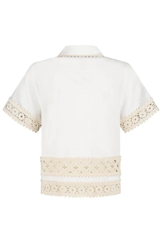 Zimmermann Kids Wylie Lace Trim Shirt