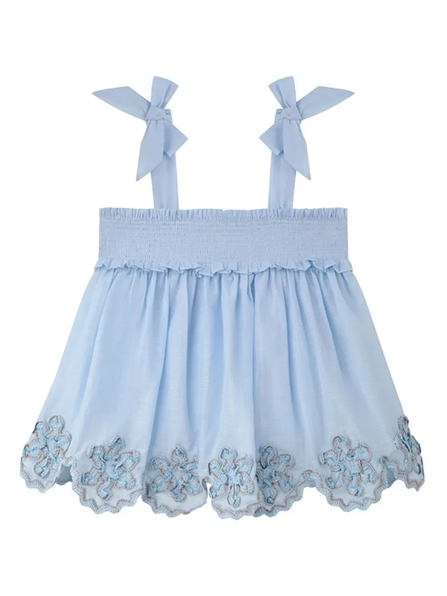 Zimmermann Kids Embroidered Smocked Top