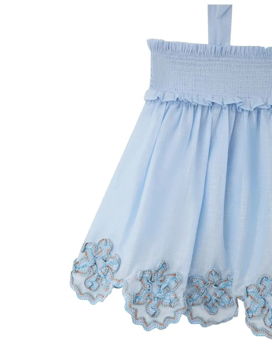 Zimmermann Kids Embroidered Smocked Top
