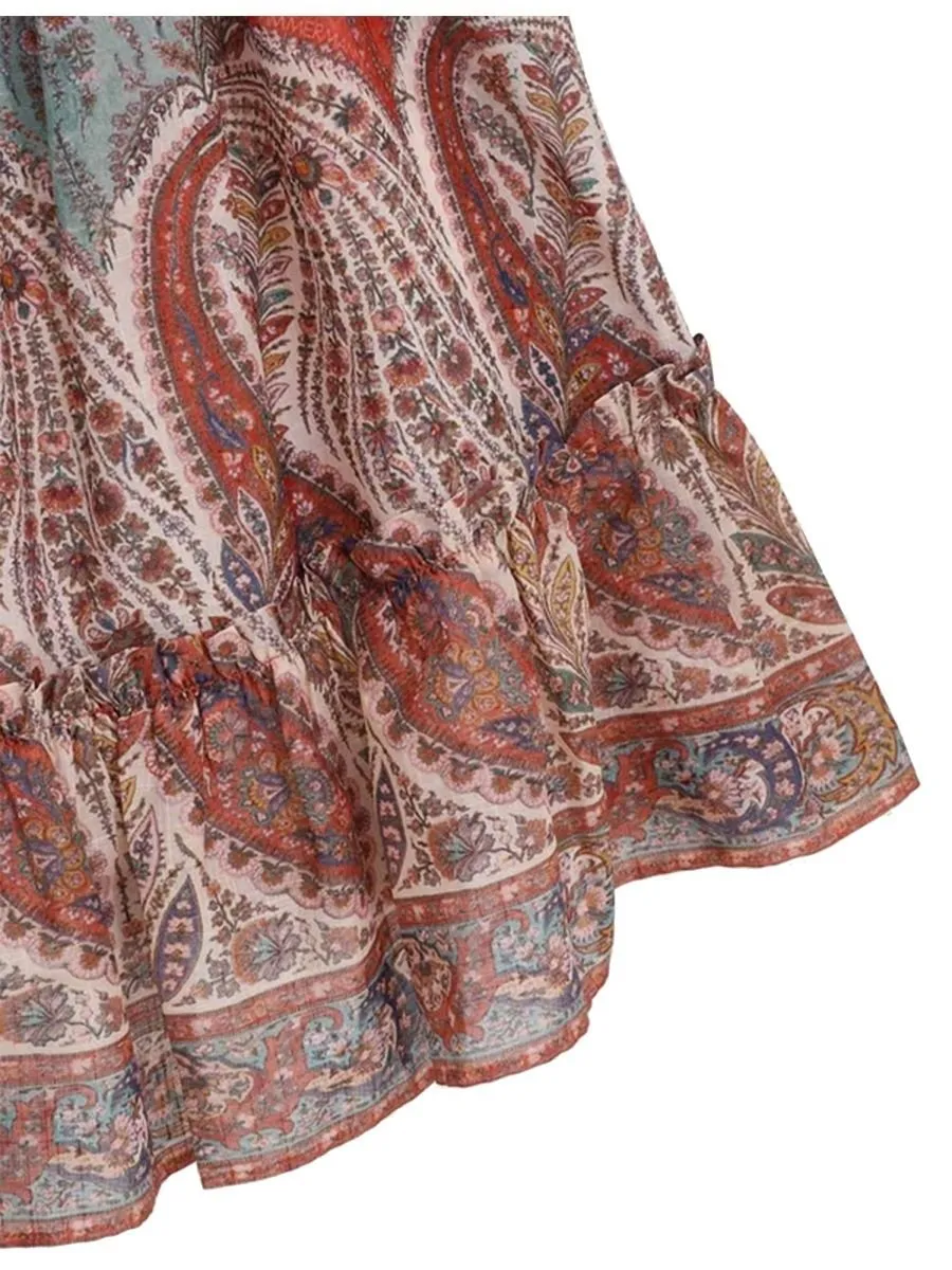 Zimmermann Kids Paisley Bow-Strap Dress