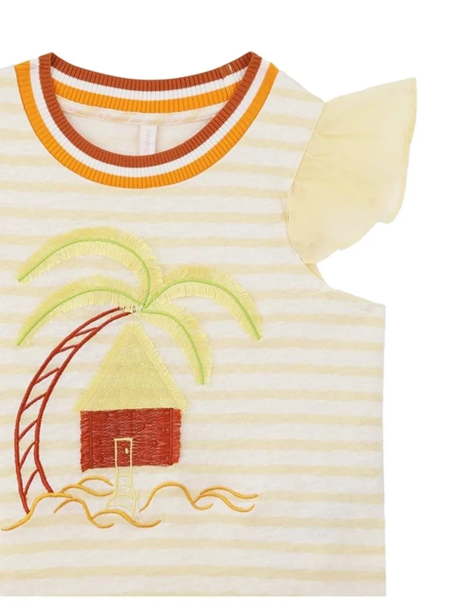 Zimmermann Kids Ruffle-Sleeve Linen Top