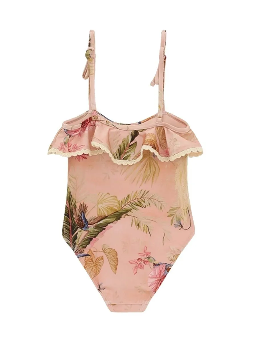 Zimmermann Kids Ruffled Floral Beachwear