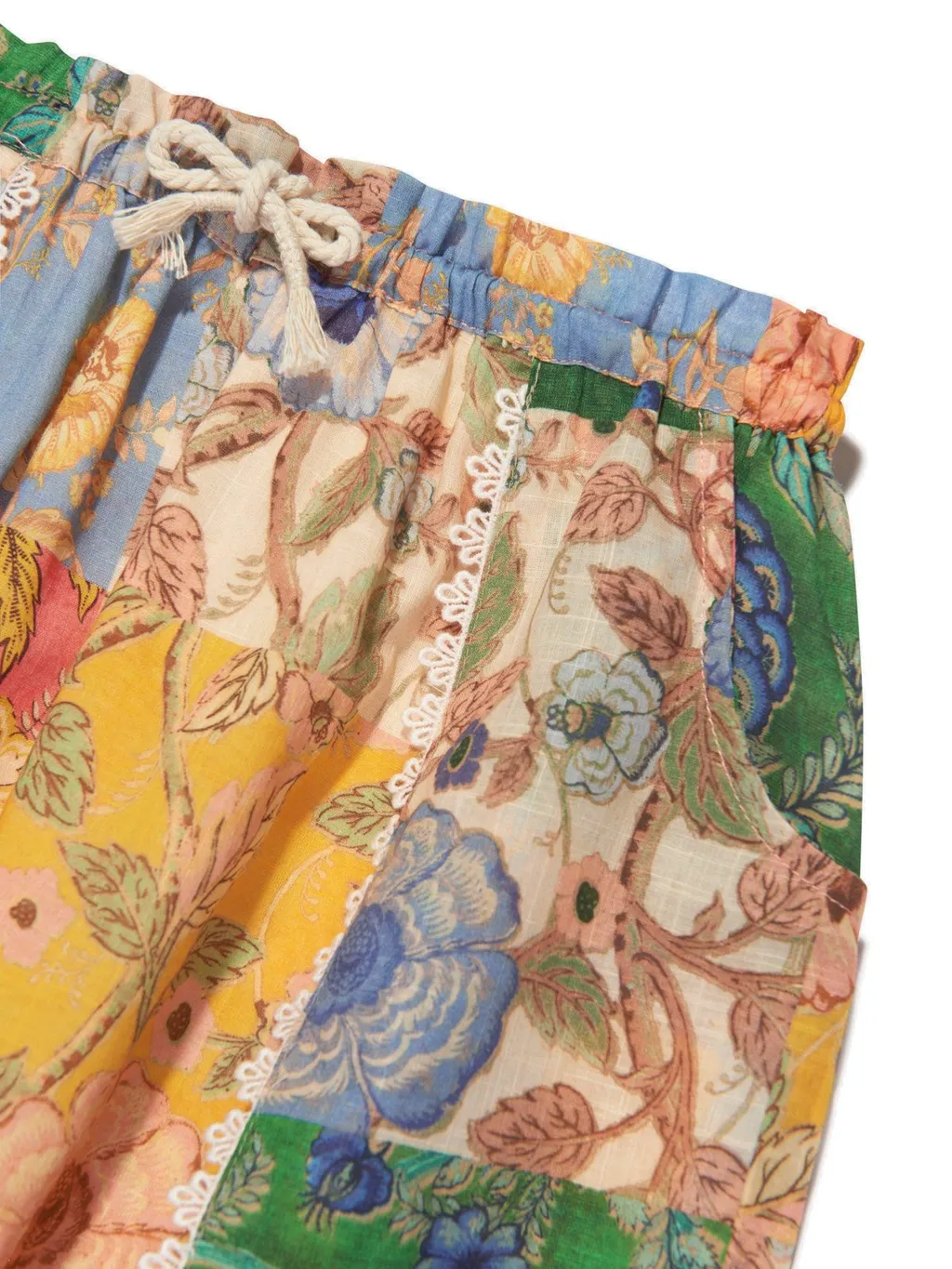 Zimmermann Kids Junie Patchwork Drawstring Skirt