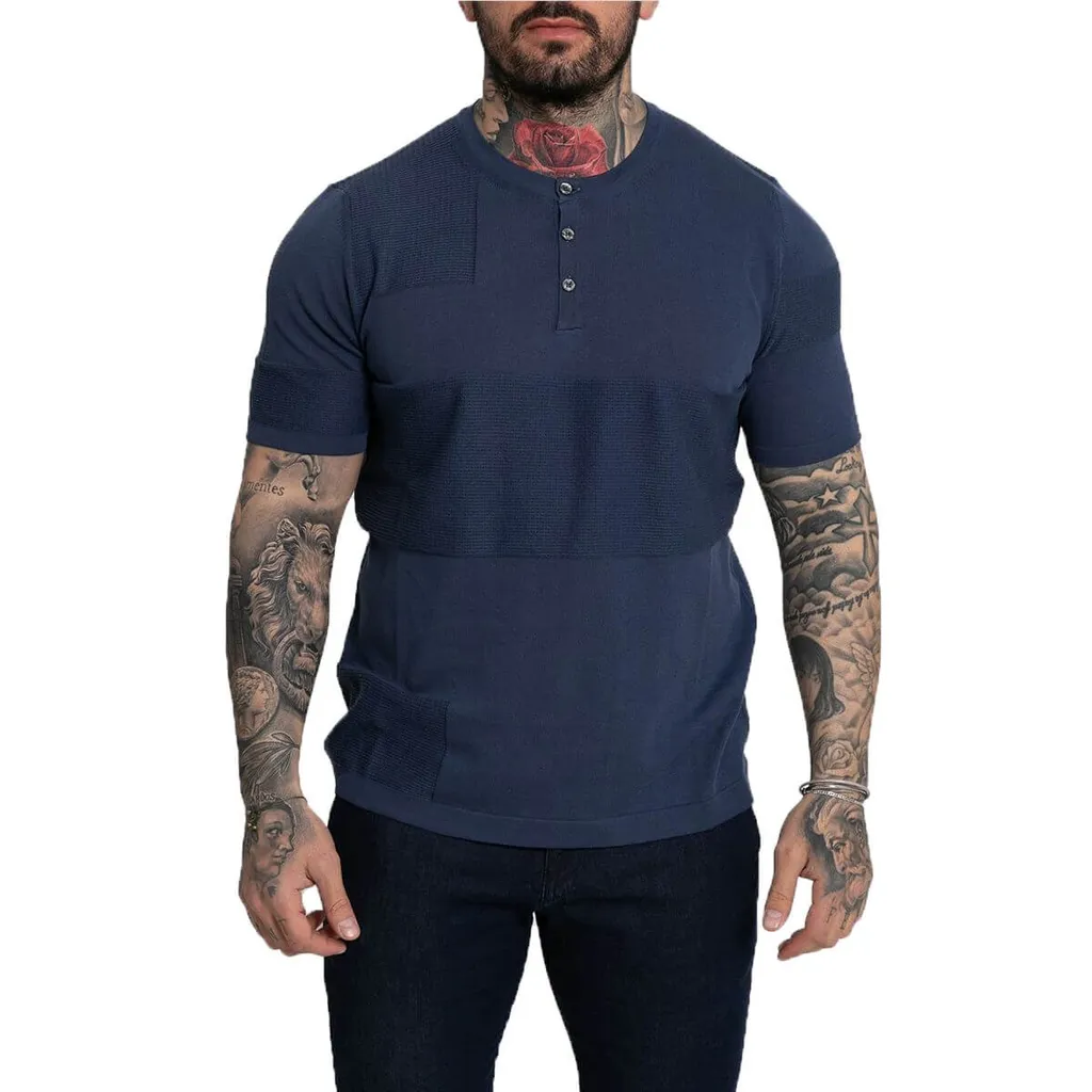 +39Masq Buttoned Knitted T-Shirt