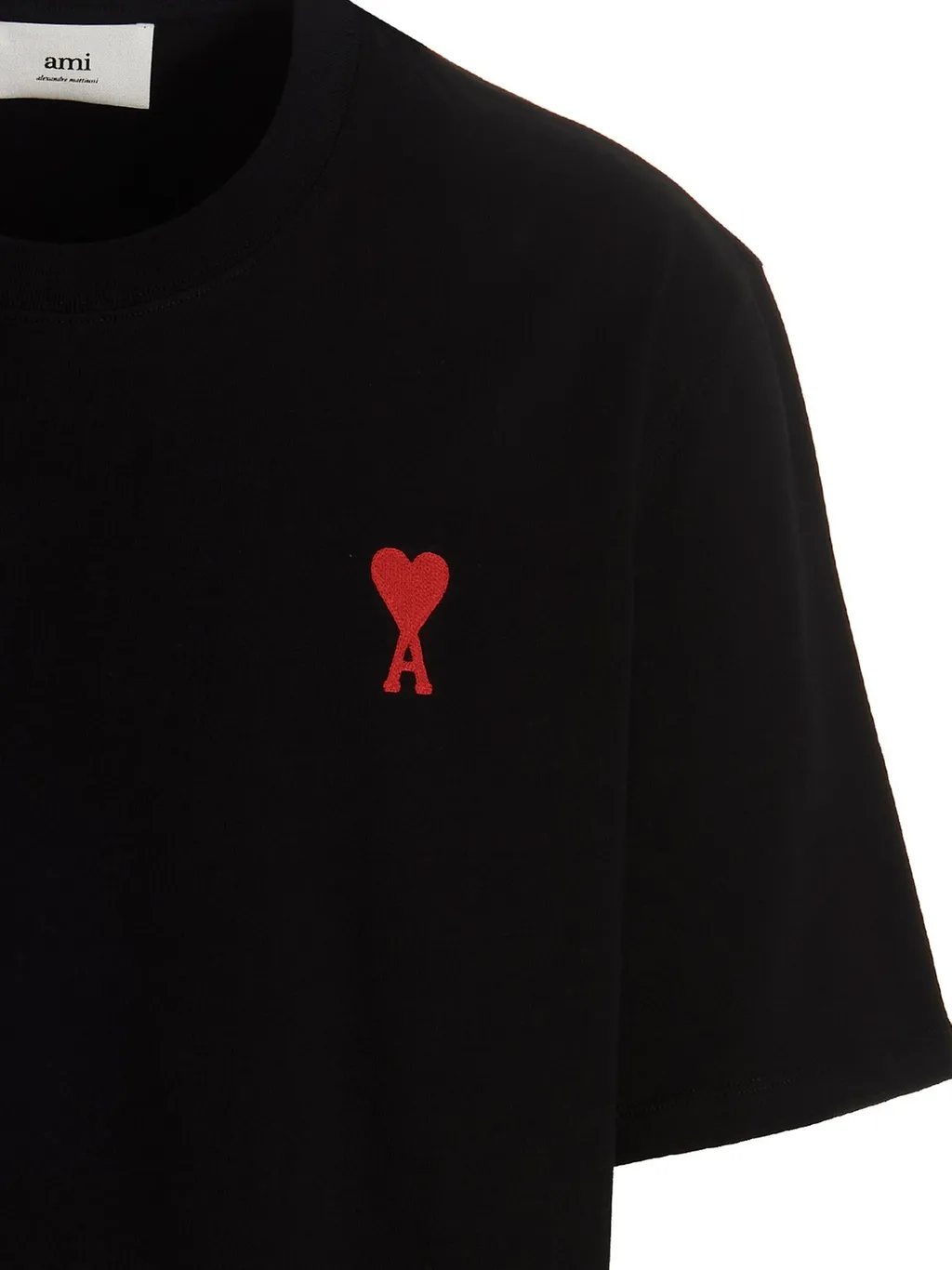 Ami Paris Ami De Coeur Logo Embroidered T-Shirt
