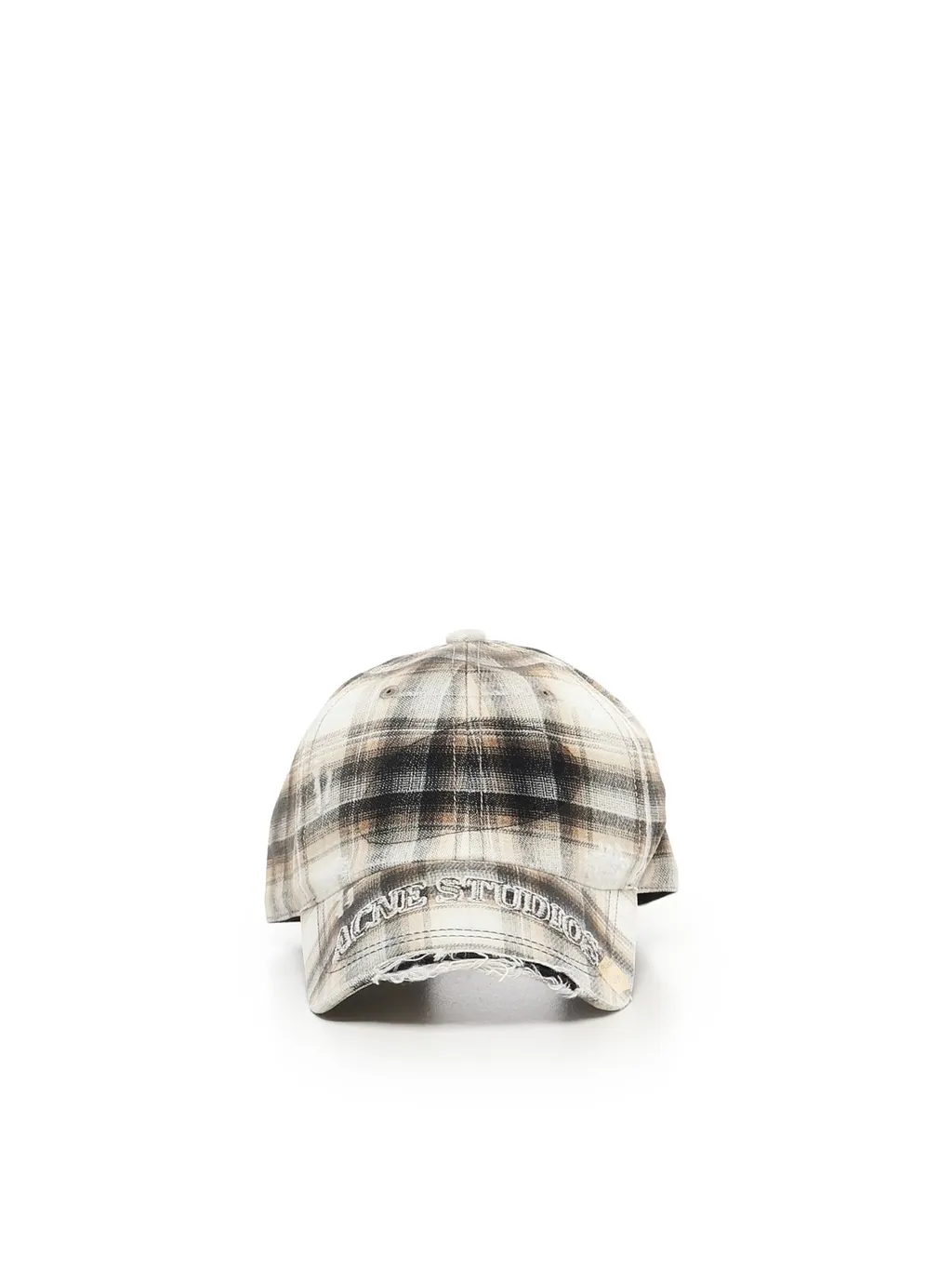 Acne Studios Logo Embroidered Checked Cap