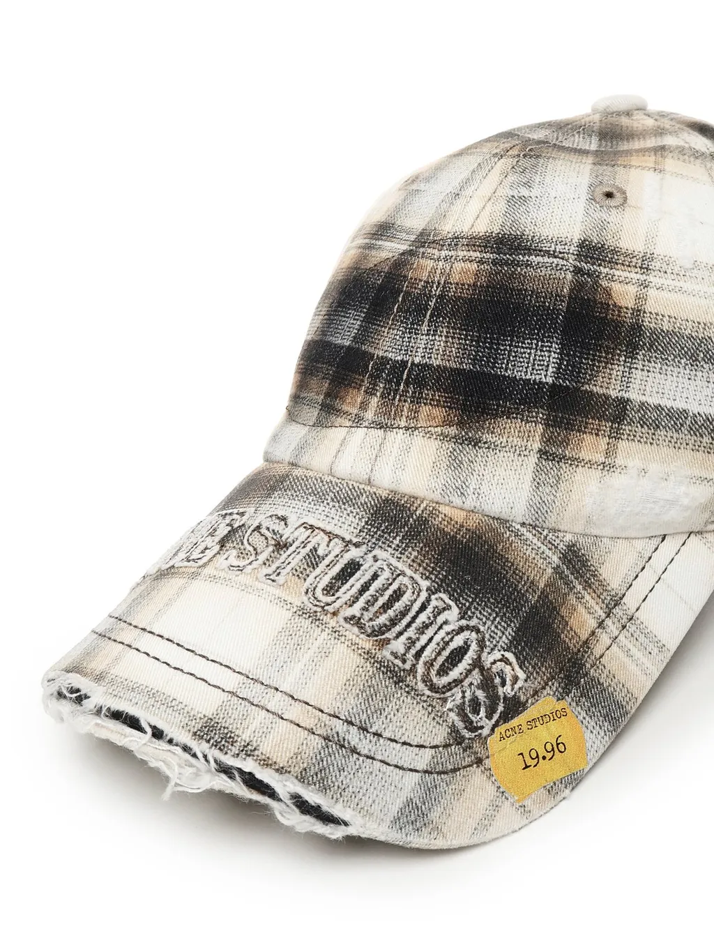 Acne Studios Logo Embroidered Checked Cap