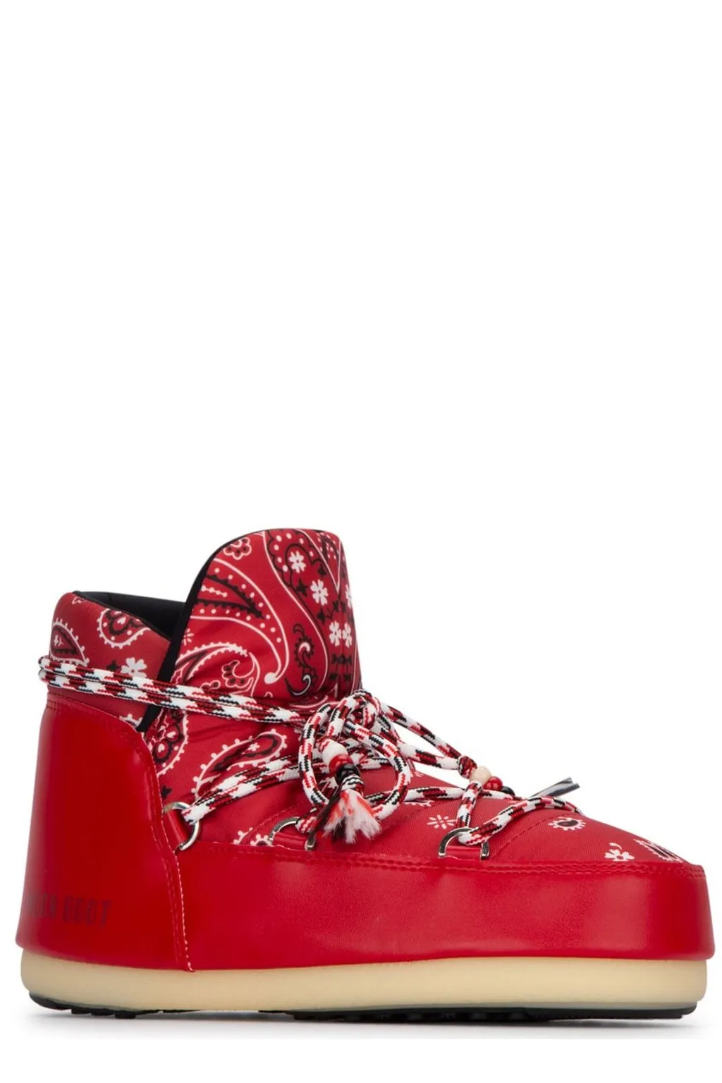 Alanui Bandana-Printed Lace-Up Snow Boots
