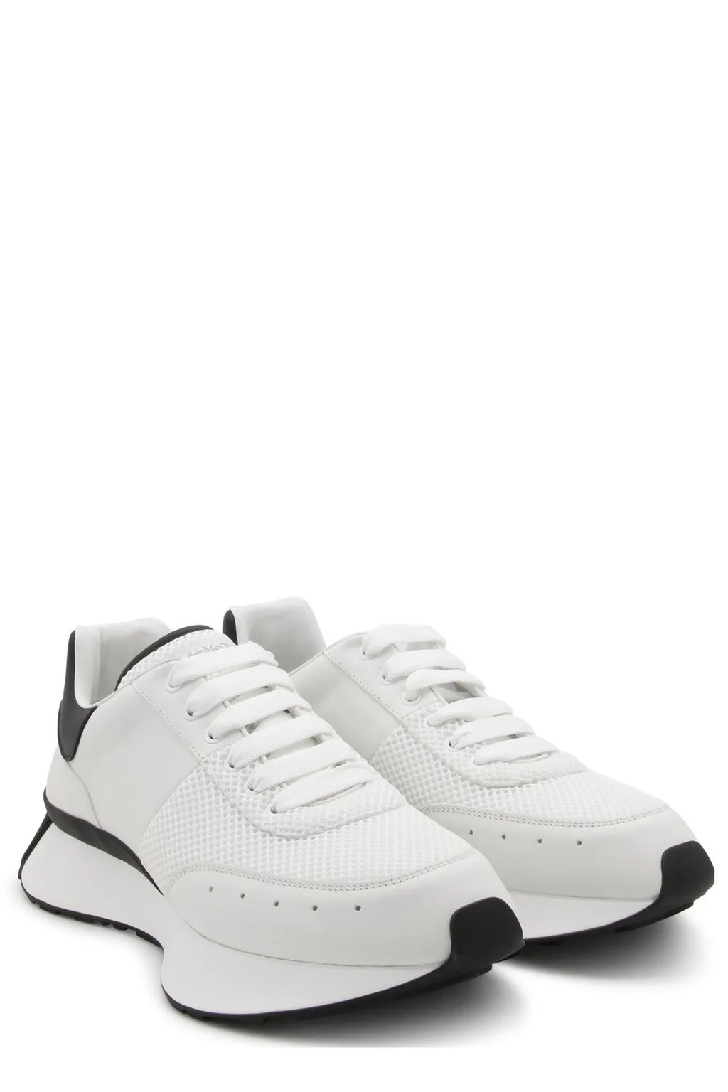 Alexander Mcqueen Logo Printed Mesh Lace-Up Sneakers