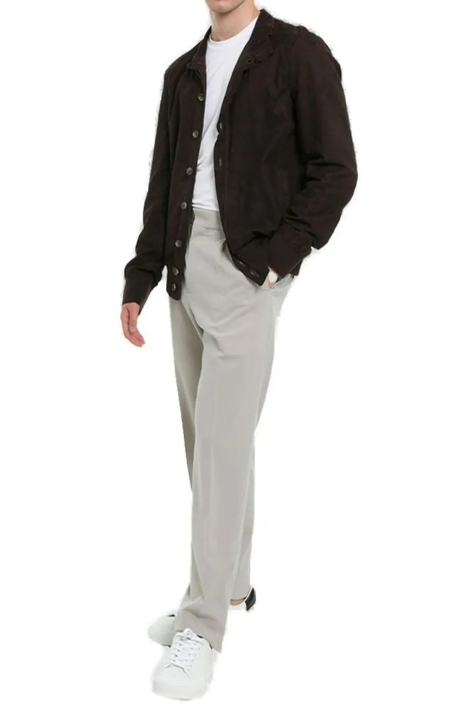 Arma Buttoned Leather Jacket