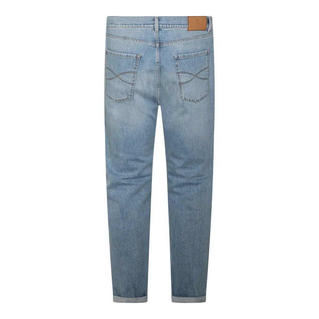 Brunello Cucinelli Distressed Straight-Leg Jeans
