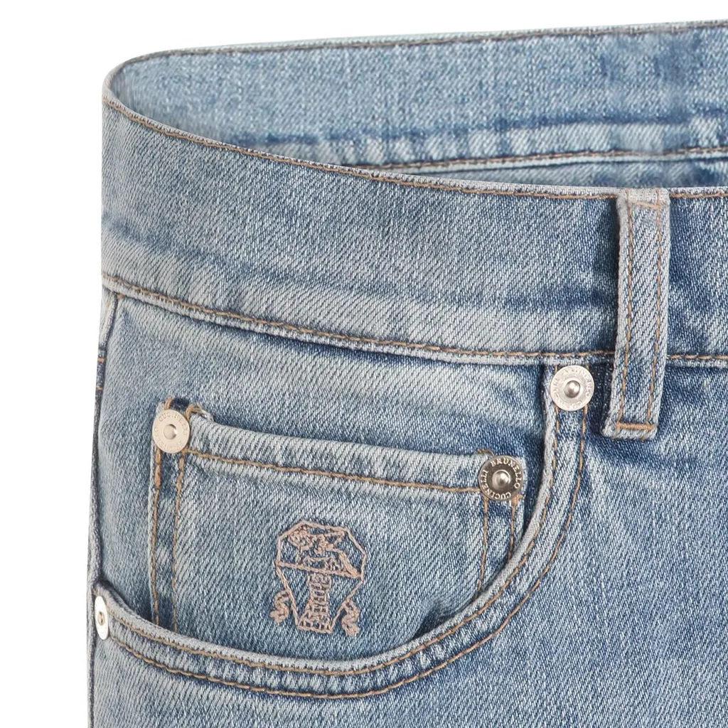 Brunello Cucinelli Distressed Straight-Leg Jeans