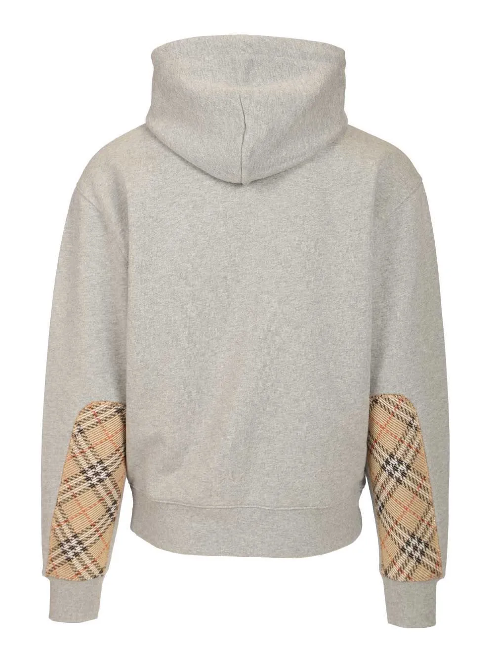 Burberry Checked Sleeve Drawstring Hoodie
