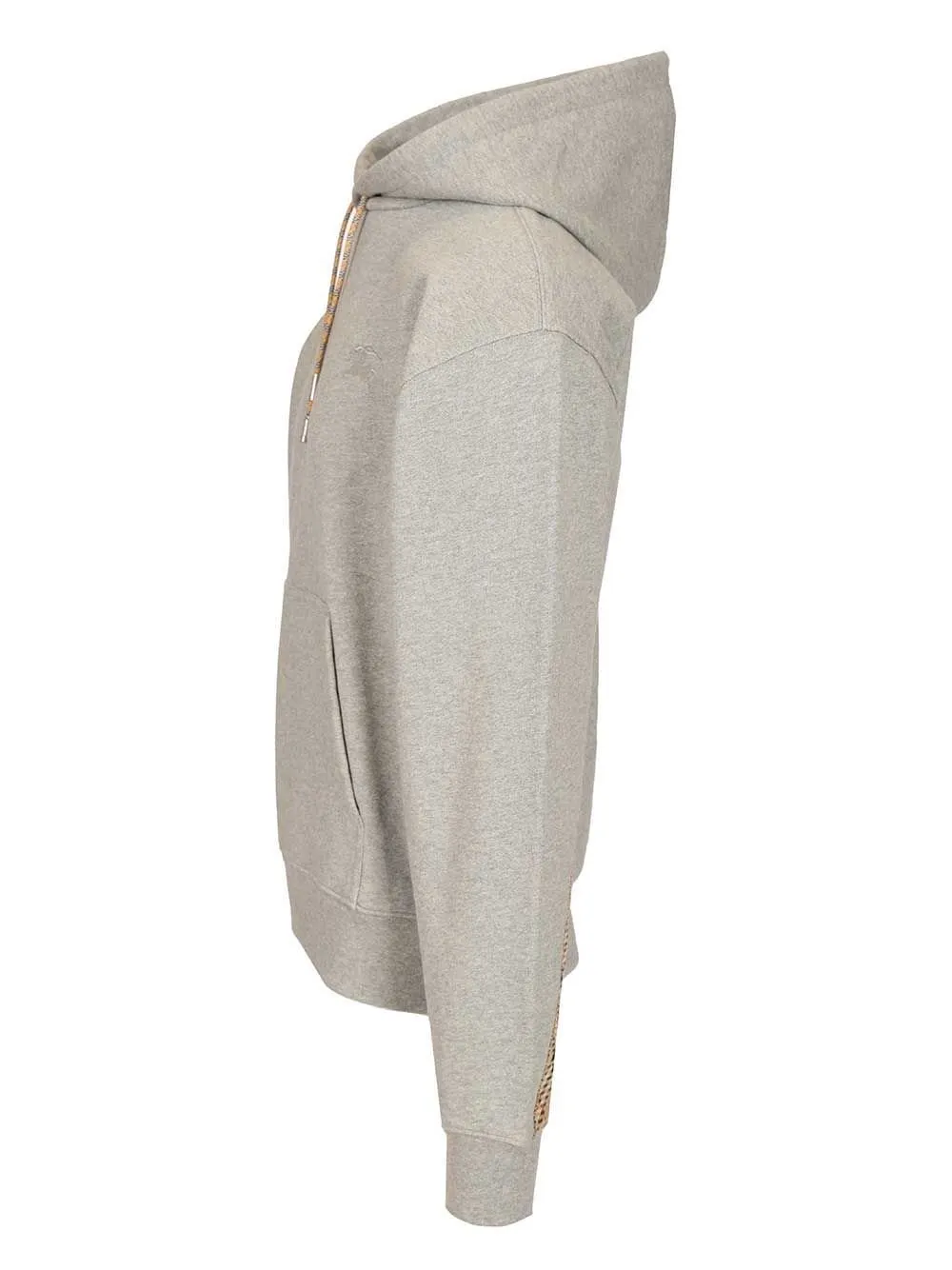 Burberry Checked Sleeve Drawstring Hoodie