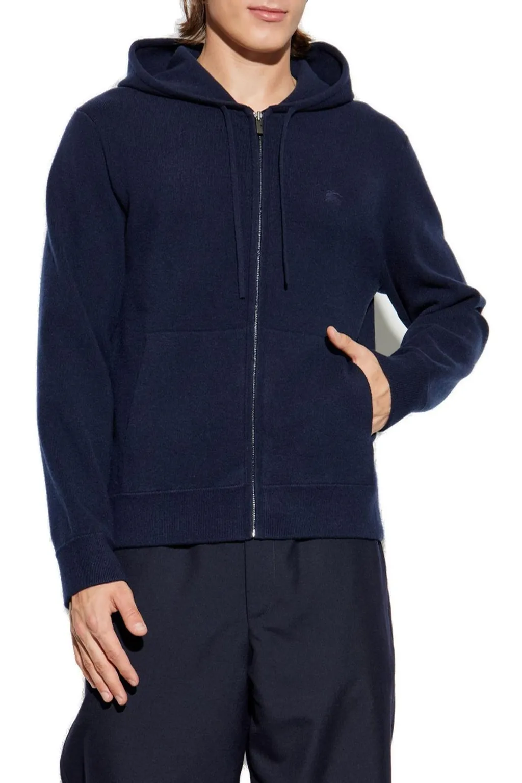 Burberry Ekd Embroidered Zip-Up Hoodie