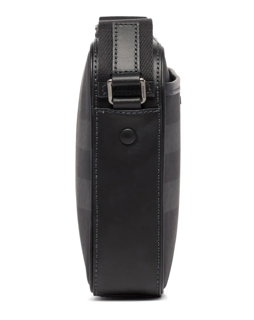 Burberry Logo Plaque Checked Messenger Bag