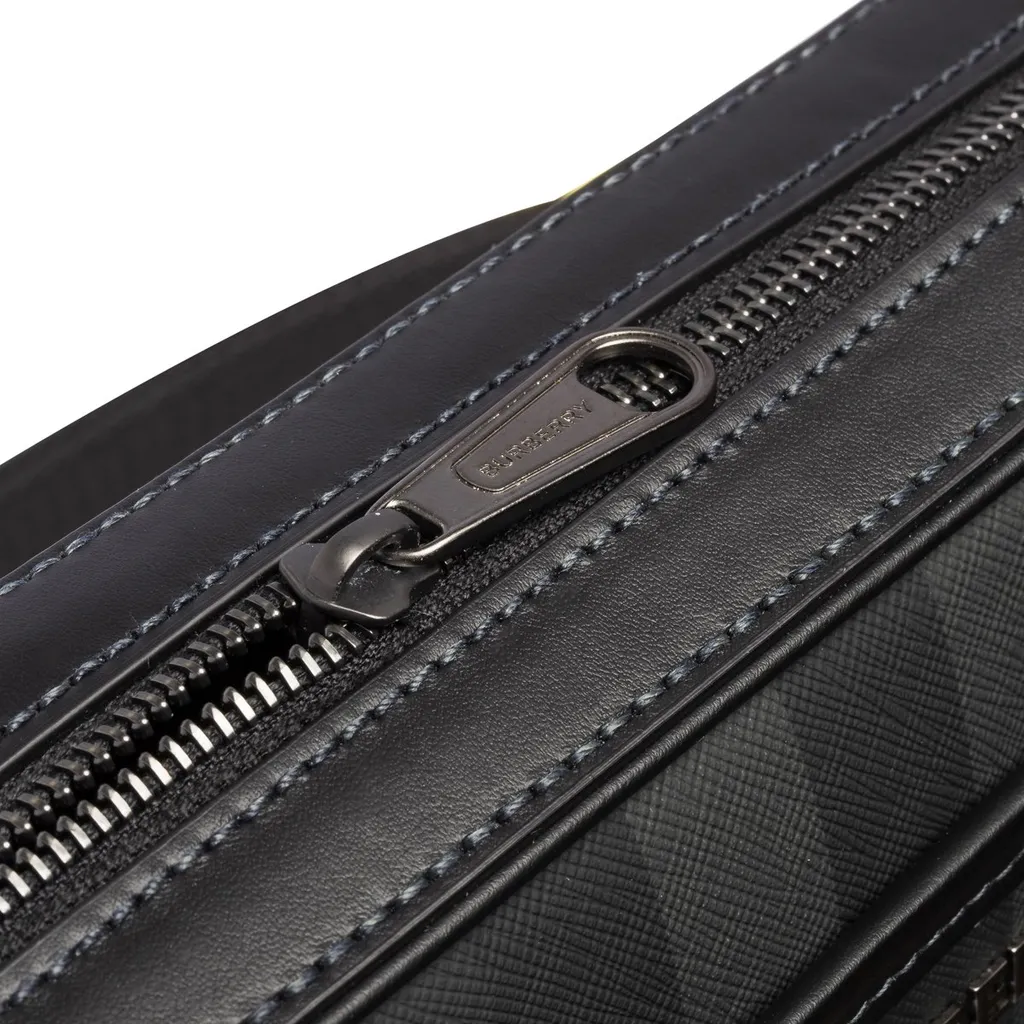 Burberry Logo Plaque Checked Messenger Bag