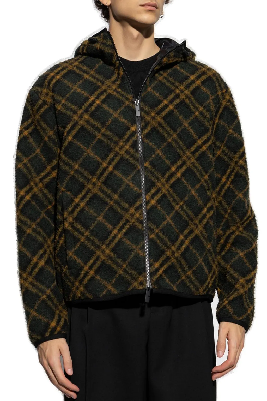 Burberry Checkered Reversible Zip-Up Coat