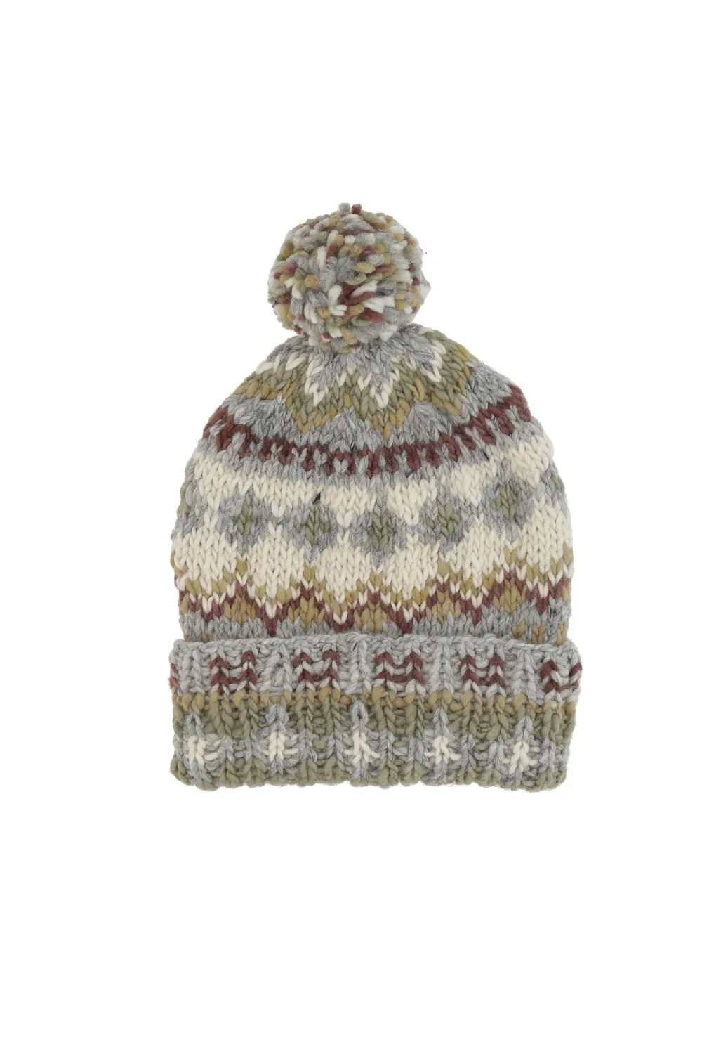 Chamula Fair Isle Pom-Pom Hat