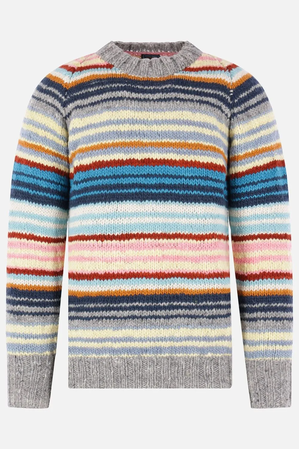 Chamula Striped Crew Neck Knitted Sweater