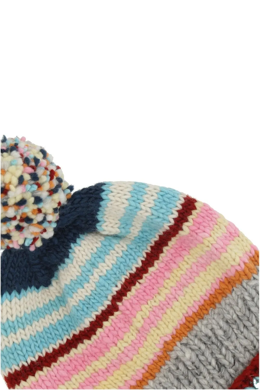 Chamula Striped Pom-Pom Beanie Hat