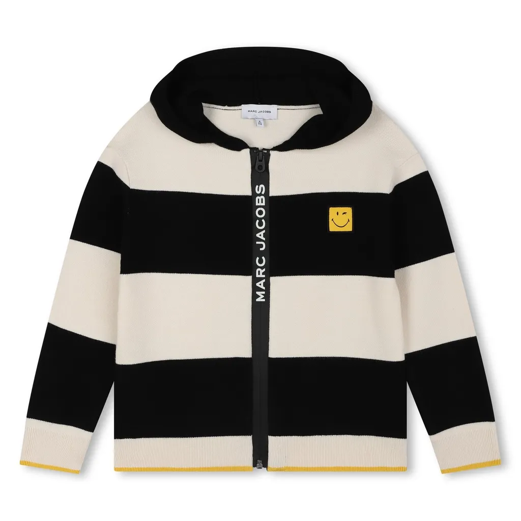 The Marc Jacobs Kids Smiley Patch Zip-Up Cardigan