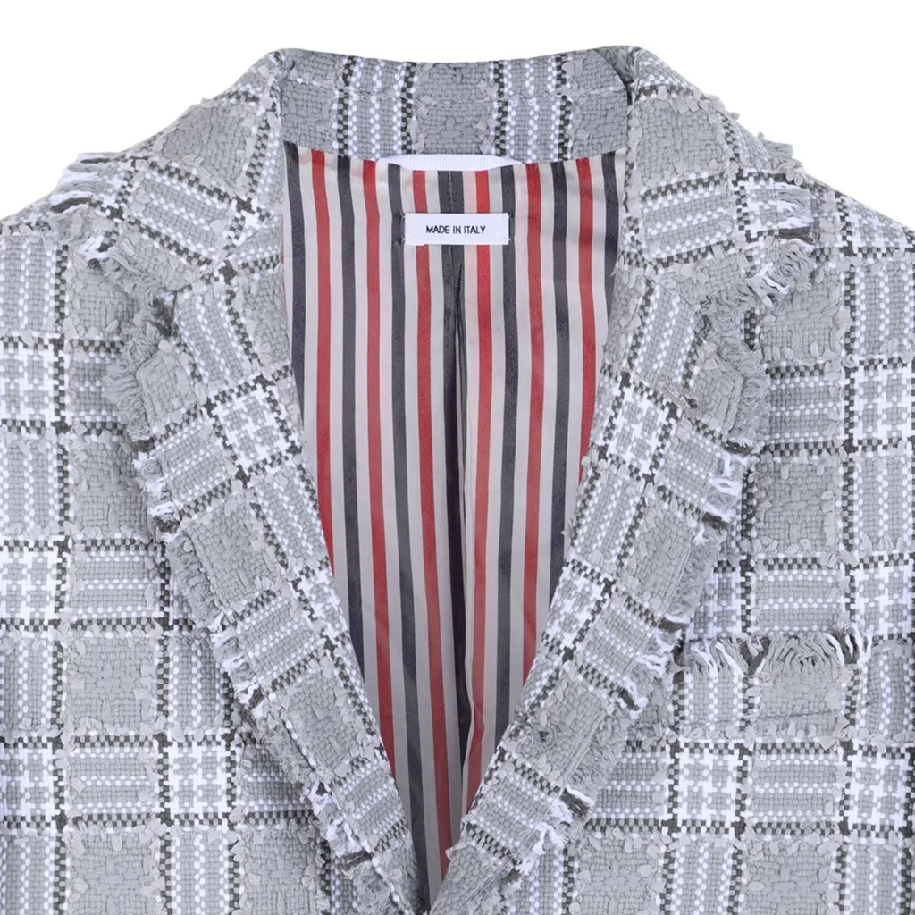 Thom Browne Kids Check Pattern Jacket