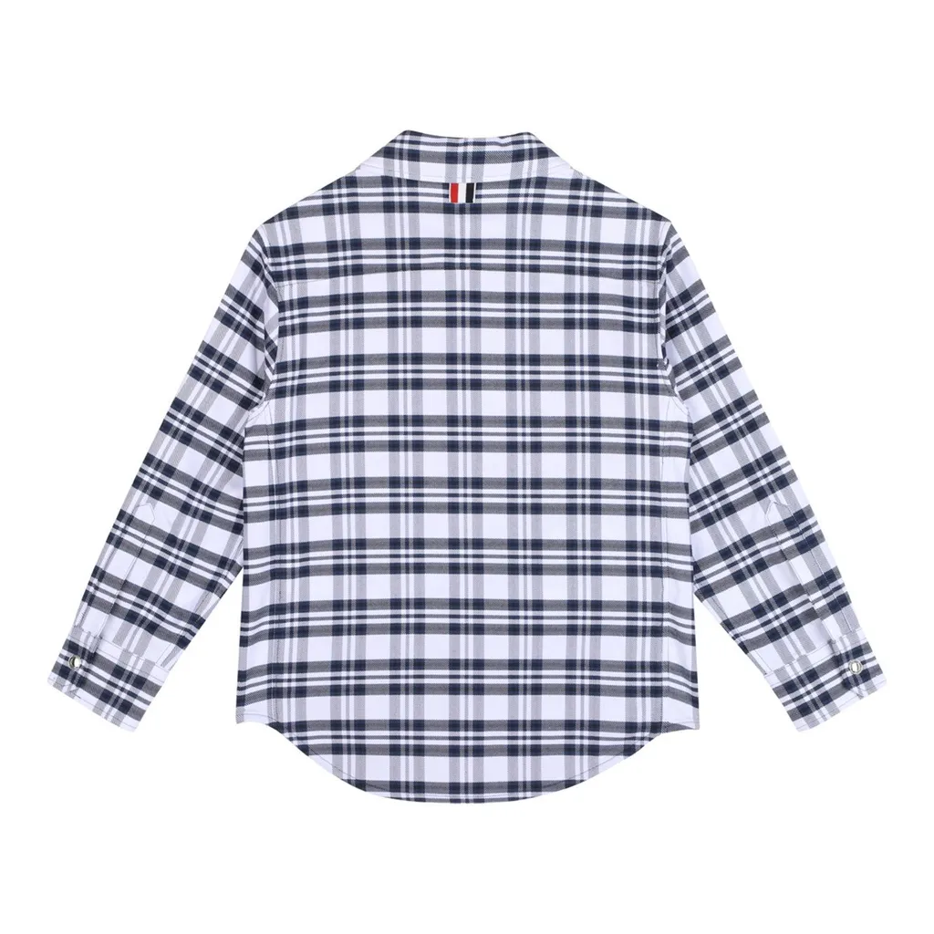 Thom Browne Kids Plaid Button-Down Shirt