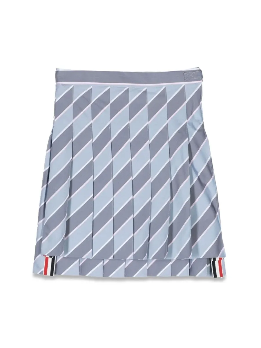 Thom Browne Kids Striped Pleated Skirt