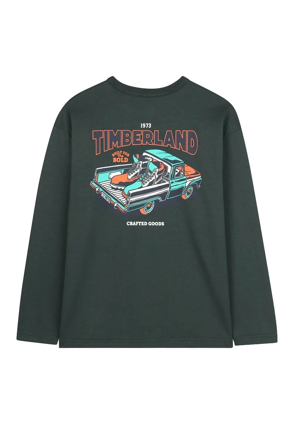 Timberland Kids Car Printed Crew Neck Long Sleeved T-Shirt