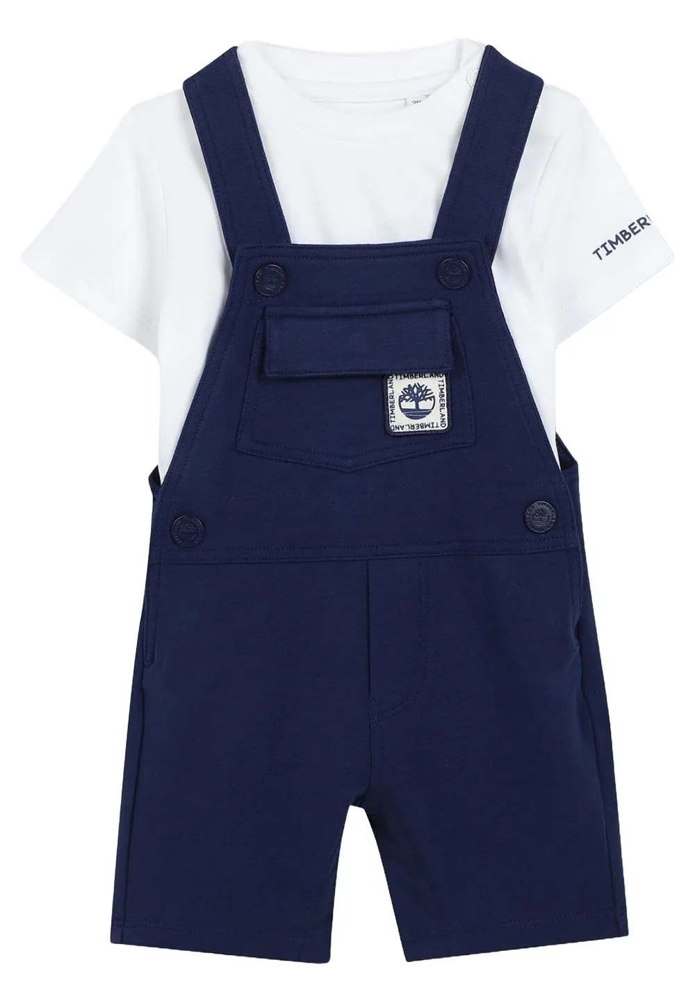 Timberland Kids Crewneck T-Shirt And Overalls Set