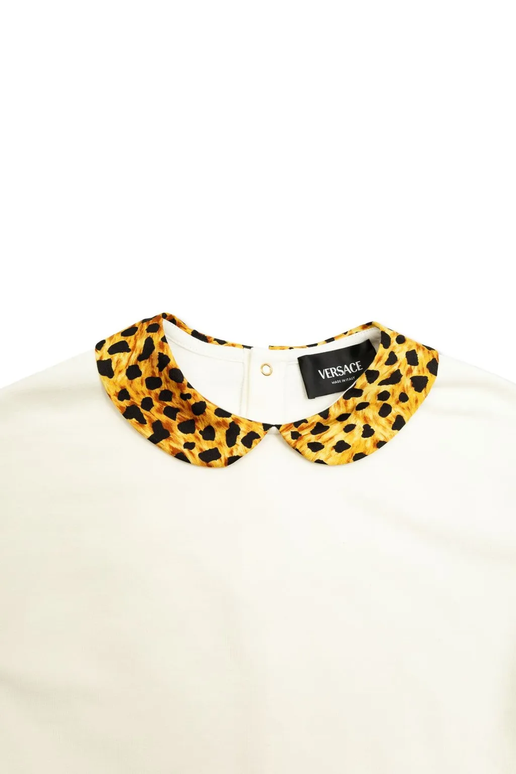 Versace Kids Leopard Printed Collar T-Shirt