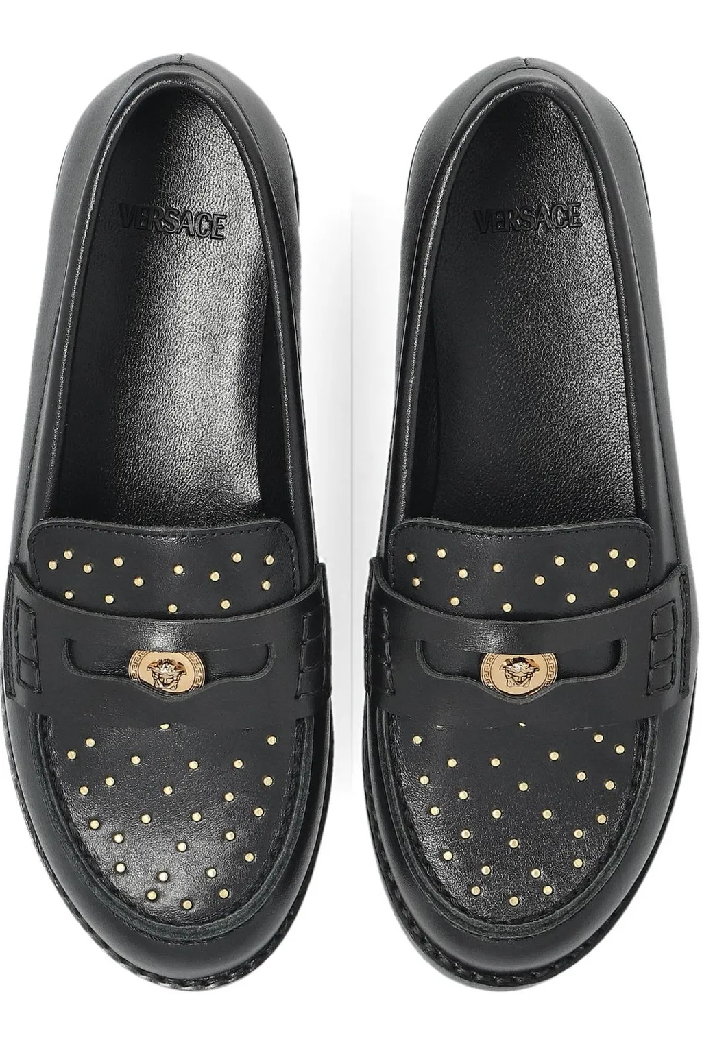 Versace Kids Embellished Slip-On Loafers