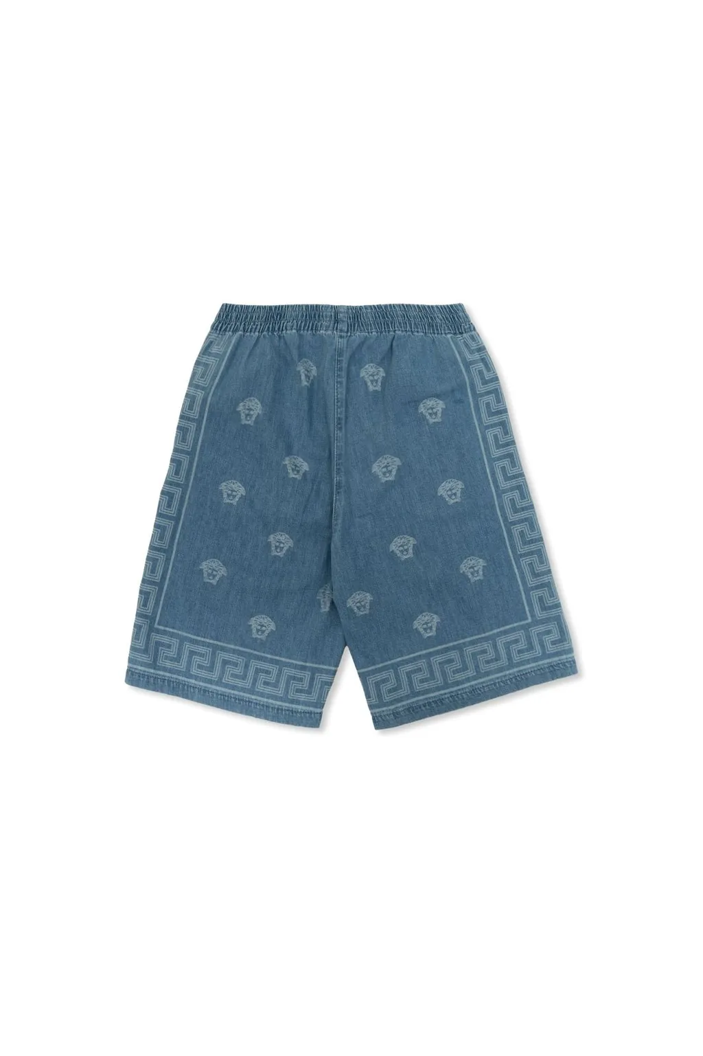 Versace Kids Medusa Bandana Denim Bermuda Shorts