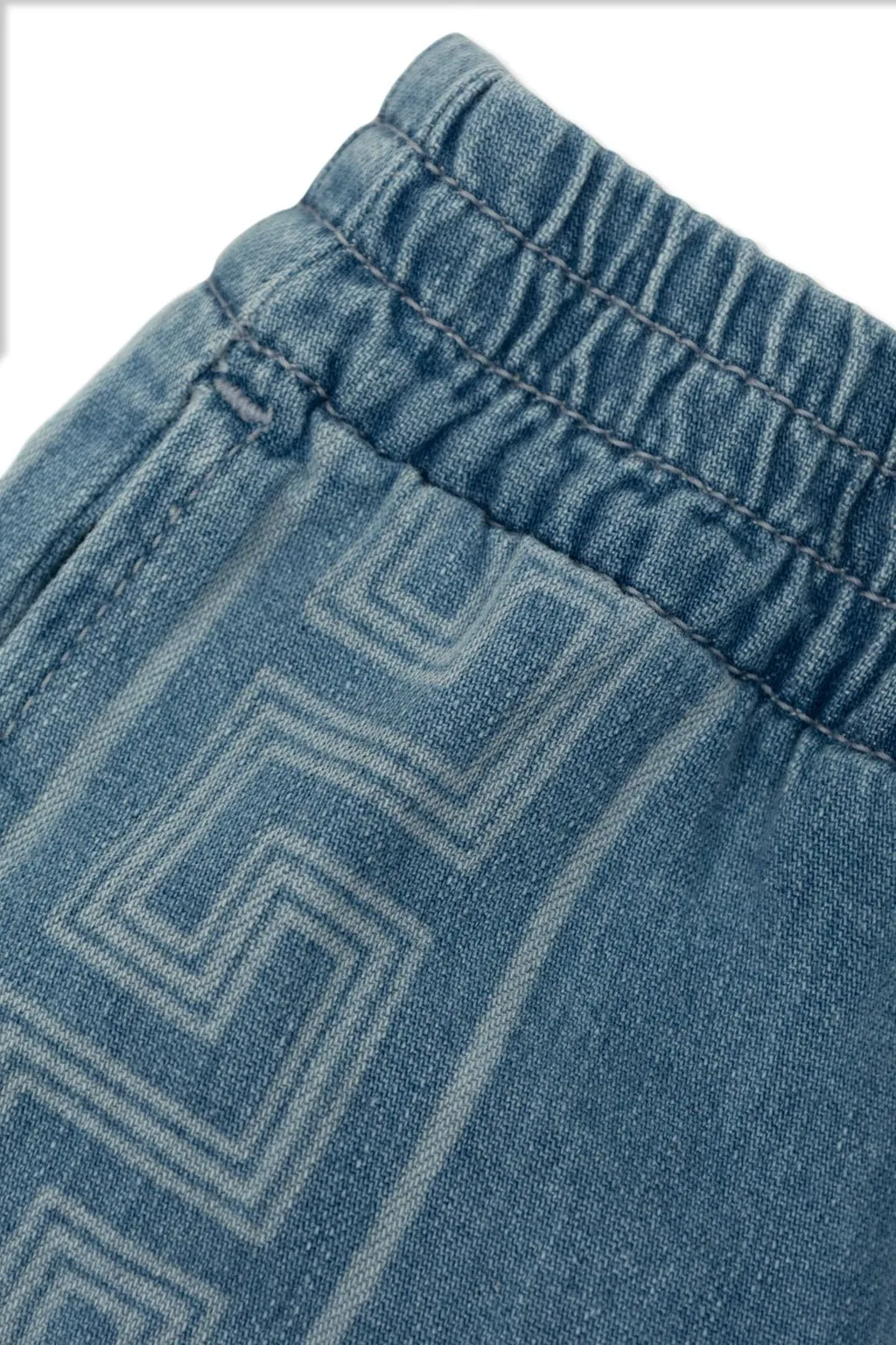 Versace Kids Medusa Bandana Denim Bermuda Shorts