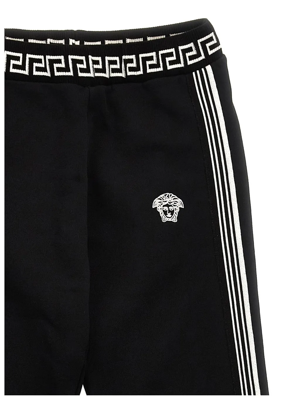 Versace Kids Logo Embroidered Striped Track Pants