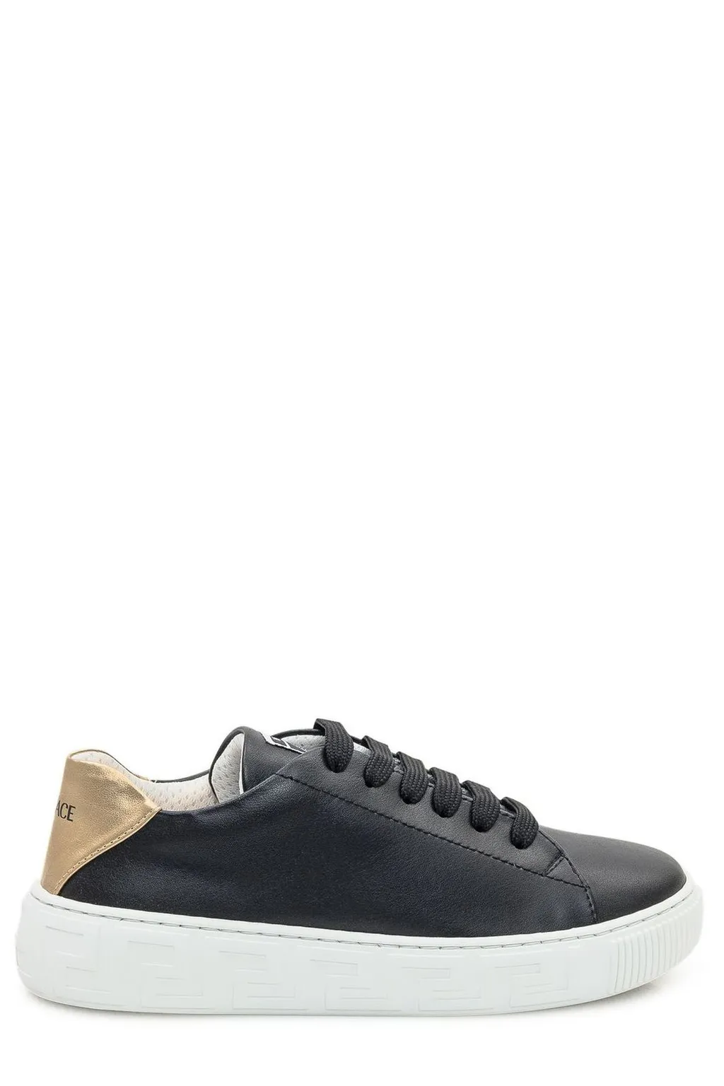 Versace Kids Greca-Detailed Lace-Up Sneakers