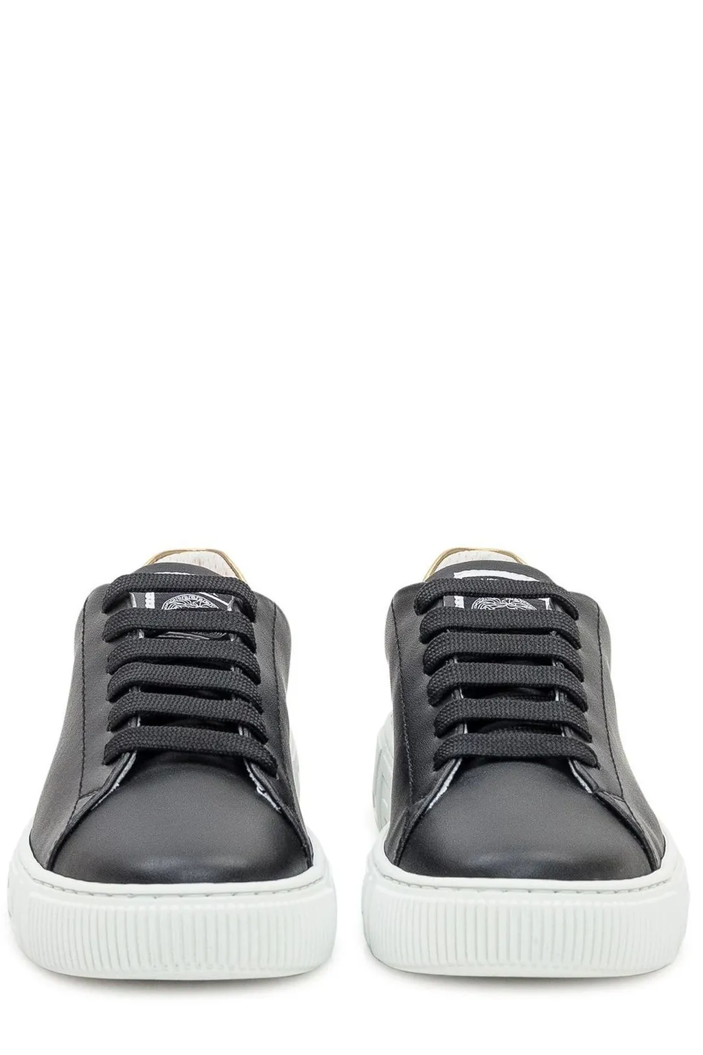 Versace Kids Greca-Detailed Lace-Up Sneakers