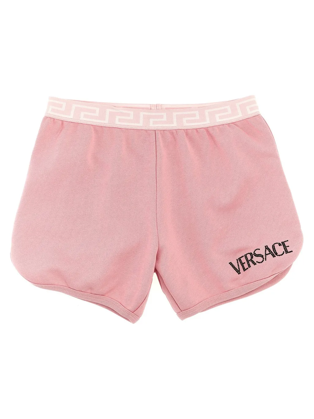 Versace Kids Logo Embellished Elasticated Waistband Shorts