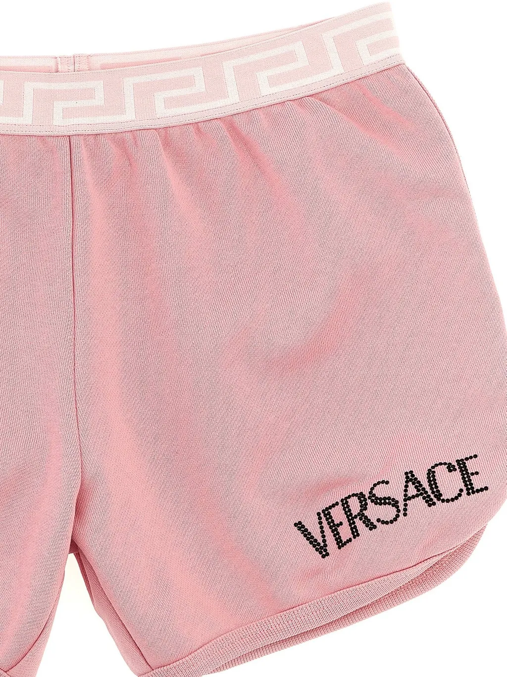 Versace Kids Logo Embellished Elasticated Waistband Shorts