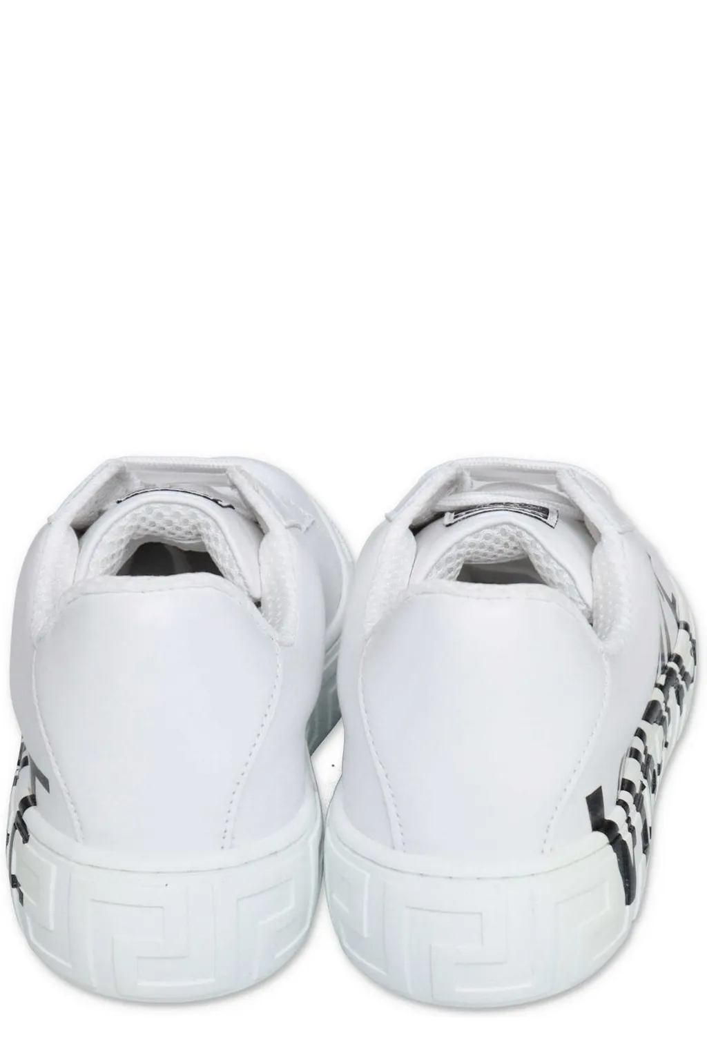 Versace Kids Greca Round Toe Lace-Up Sneakers