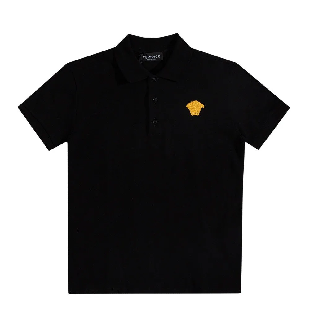 Versace Kids Medusa Logo Embroidered Short-Sleeved Polo Shirt