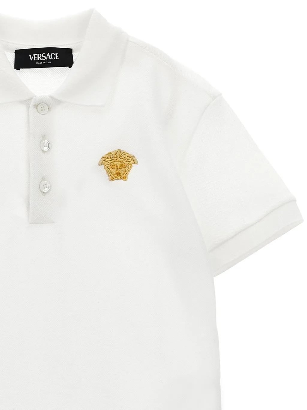 Versace Kids Medusa Embroidered Short Sleeved Polo Shirt