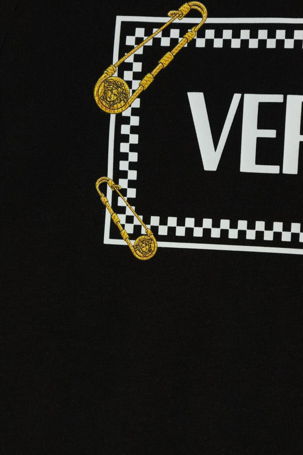 Versace Kids Safety Pin Logo Printed T-Shirt